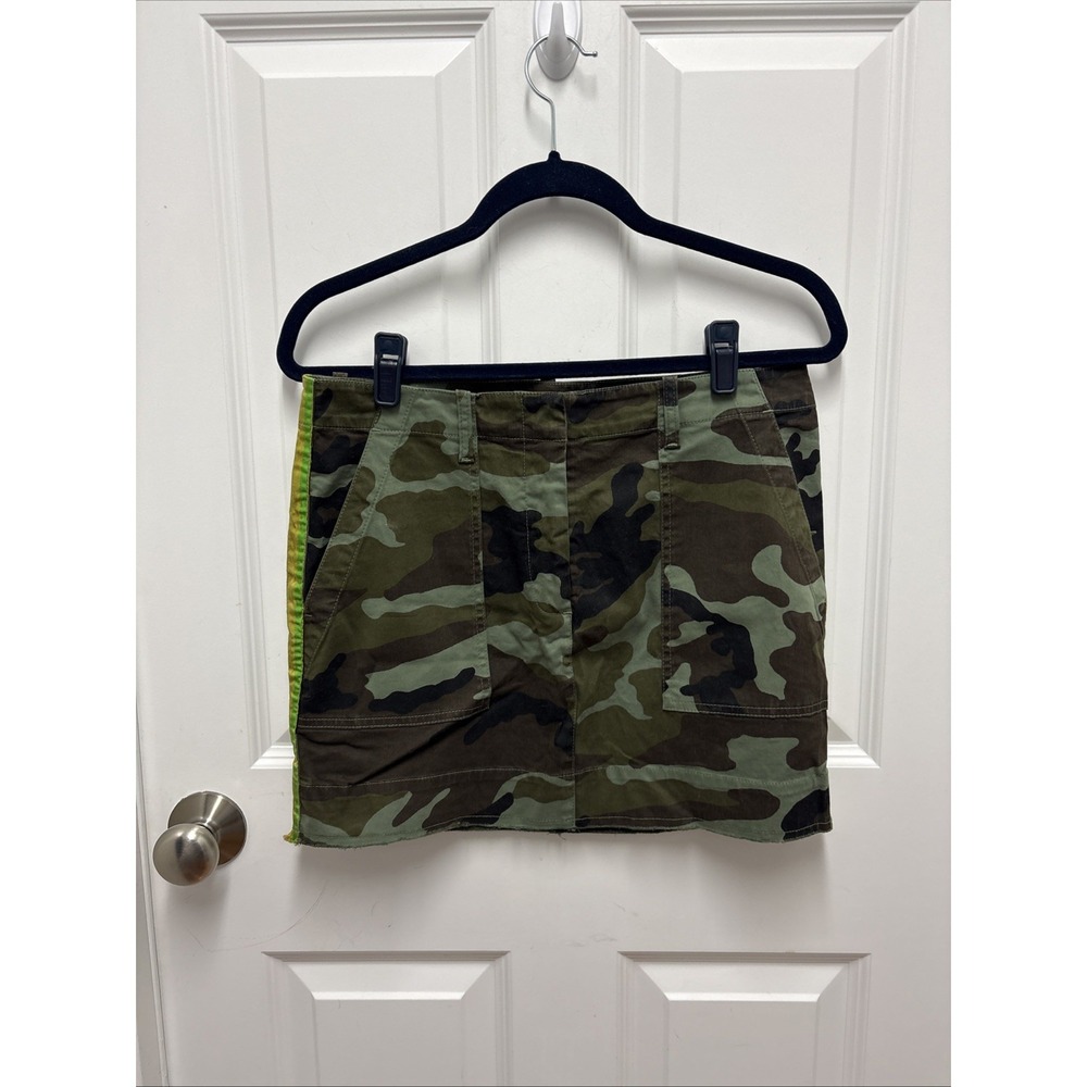 NWT Nili Lotan Ilona Camo Cotton Twill Mini Skirt In Green Women's Size 4